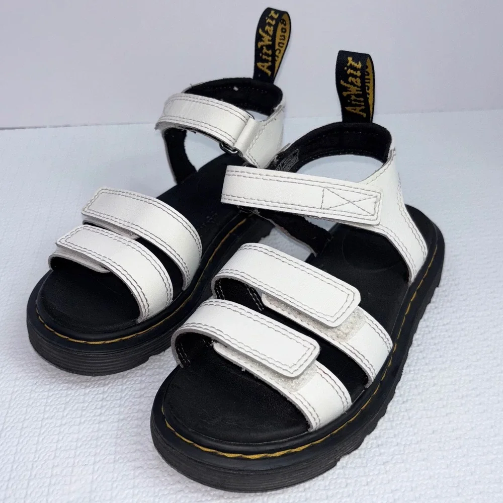 Dr.‎ Martens Blaire White Leather Sandals Kids Size 13 UK 12 Comfortable